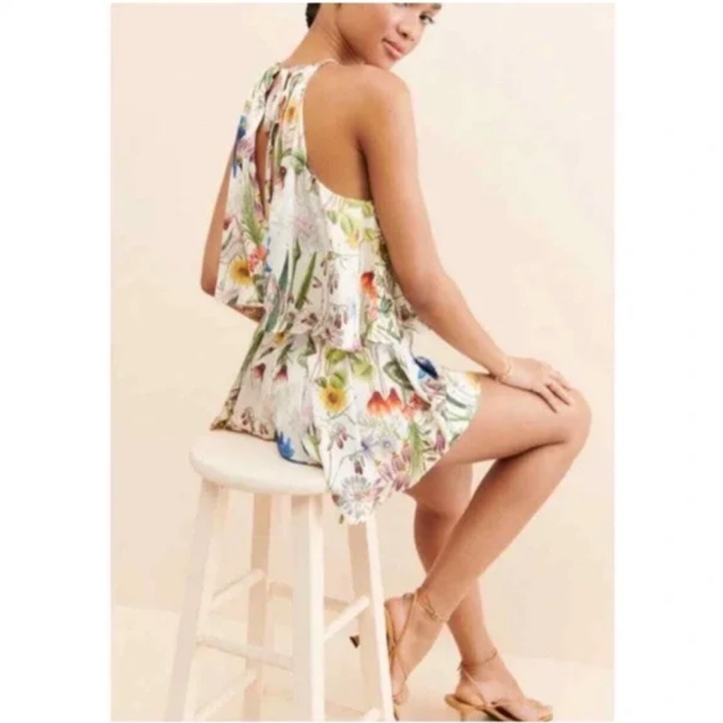 Katie May For Anthropologie Sleepwalker Romper Floral Sleeveless